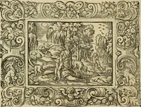Picture 123 of 181 from Iohan. Posthii Germershemii Tetrasticha in Ovidii Metam. lib. XV. qvibus accesserunt Vergilij Solis figurae elegantiss. & iam primùm in lucem editae = Schoene Figuren auss dem fuertrefflichen Poeten Ouidio, allen Malern, Goldtschmiden, und Bildthauwern, zü nutz unnd gütem mit fleiss gerissen (1563), leaf 143