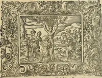 Picture 128 of 181 from Iohan. Posthii Germershemii Tetrasticha in Ovidii Metam. lib. XV. qvibus accesserunt Vergilij Solis figurae elegantiss. & iam primùm in lucem editae = Schoene Figuren auss dem fuertrefflichen Poeten Ouidio, allen Malern, Goldtschmiden, und Bildthauwern, zü nutz unnd gütem mit fleiss gerissen (1563), leaf 148