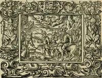 Picture 135 of 181 from Iohan. Posthii Germershemii Tetrasticha in Ovidii Metam. lib. XV. qvibus accesserunt Vergilij Solis figurae elegantiss. & iam primùm in lucem editae = Schoene Figuren auss dem fuertrefflichen Poeten Ouidio, allen Malern, Goldtschmiden, und Bildthauwern, zü nutz unnd gütem mit fleiss gerissen (1563), leaf 155