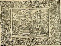 Picture 146 of 181 from Iohan. Posthii Germershemii Tetrasticha in Ovidii Metam. lib. XV. qvibus accesserunt Vergilij Solis figurae elegantiss. & iam primùm in lucem editae = Schoene Figuren auss dem fuertrefflichen Poeten Ouidio, allen Malern, Goldtschmiden, und Bildthauwern, zü nutz unnd gütem mit fleiss gerissen (1563), leaf 166