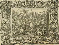 Picture 147 of 181 from Iohan. Posthii Germershemii Tetrasticha in Ovidii Metam. lib. XV. qvibus accesserunt Vergilij Solis figurae elegantiss. & iam primùm in lucem editae = Schoene Figuren auss dem fuertrefflichen Poeten Ouidio, allen Malern, Goldtschmiden, und Bildthauwern, zü nutz unnd gütem mit fleiss gerissen (1563), leaf 167