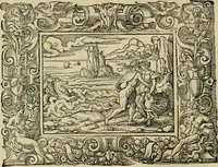 Picture 149 of 181 from Iohan. Posthii Germershemii Tetrasticha in Ovidii Metam. lib. XV. qvibus accesserunt Vergilij Solis figurae elegantiss. & iam primùm in lucem editae = Schoene Figuren auss dem fuertrefflichen Poeten Ouidio, allen Malern, Goldtschmiden, und Bildthauwern, zü nutz unnd gütem mit fleiss gerissen (1563), leaf 169