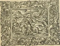 Picture 158 of 181 from Iohan. Posthii Germershemii Tetrasticha in Ovidii Metam. lib. XV. qvibus accesserunt Vergilij Solis figurae elegantiss. & iam primùm in lucem editae = Schoene Figuren auss dem fuertrefflichen Poeten Ouidio, allen Malern, Goldtschmiden, und Bildthauwern, zü nutz unnd gütem mit fleiss gerissen (1563), leaf 178