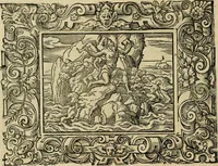 Picture 165 of 181 from Iohan. Posthii Germershemii Tetrasticha in Ovidii Metam. lib. XV. qvibus accesserunt Vergilij Solis figurae elegantiss. & iam primùm in lucem editae = Schoene Figuren auss dem fuertrefflichen Poeten Ouidio, allen Malern, Goldtschmiden, und Bildthauwern, zü nutz unnd gütem mit fleiss gerissen (1563), leaf 185