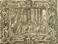 Picture 166 of 181 from Iohan. Posthii Germershemii Tetrasticha in Ovidii Metam. lib. XV. qvibus accesserunt Vergilij Solis figurae elegantiss. & iam primùm in lucem editae = Schoene Figuren auss dem fuertrefflichen Poeten Ouidio, allen Malern, Goldtschmiden, und Bildthauwern, zü nutz unnd gütem mit fleiss gerissen (1563), leaf 186