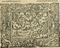Picture 170 of 181 from Iohan. Posthii Germershemii Tetrasticha in Ovidii Metam. lib. XV. qvibus accesserunt Vergilij Solis figurae elegantiss. & iam primùm in lucem editae = Schoene Figuren auss dem fuertrefflichen Poeten Ouidio, allen Malern, Goldtschmiden, und Bildthauwern, zü nutz unnd gütem mit fleiss gerissen (1563), leaf 190