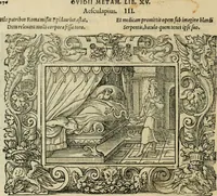 Picture 177 of 181 from Iohan. Posthii Germershemii Tetrasticha in Ovidii Metam. lib. XV. qvibus accesserunt Vergilij Solis figurae elegantiss. & iam primùm in lucem editae = Schoene Figuren auss dem fuertrefflichen Poeten Ouidio, allen Malern, Goldtschmiden, und Bildthauwern, zü nutz unnd gütem mit fleiss gerissen (1563), leaf 197