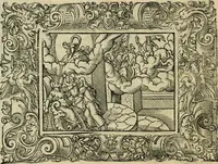 Picture 179 of 181 from Iohan. Posthii Germershemii Tetrasticha in Ovidii Metam. lib. XV. qvibus accesserunt Vergilij Solis figurae elegantiss. & iam primùm in lucem editae = Schoene Figuren auss dem fuertrefflichen Poeten Ouidio, allen Malern, Goldtschmiden, und Bildthauwern, zü nutz unnd gütem mit fleiss gerissen (1563), leaf 199