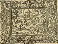 An illustration from Iohan. Posthii Germershemii Tetrasticha in Ovidii Metam. lib. XV. qvibus accesserunt Vergilij Solis figurae elegantiss. & iam primùm in lucem editae = Schoene Figuren auss dem fuertrefflichen Poeten Ouidio, allen Malern, Goldtschmiden, und Bildthauwern, zü nutz unnd gütem mit fleiss gerissen (1563)