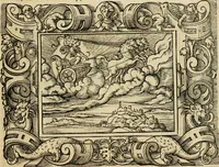 Picture 23 of 181 from Iohan. Posthii Germershemii Tetrasticha in Ovidii Metam. lib. XV. qvibus accesserunt Vergilij Solis figurae elegantiss. & iam primùm in lucem editae = Schoene Figuren auss dem fuertrefflichen Poeten Ouidio, allen Malern, Goldtschmiden, und Bildthauwern, zü nutz unnd gütem mit fleiss gerissen (1563), leaf 42