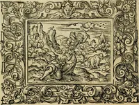 Picture 28 of 181 from Iohan. Posthii Germershemii Tetrasticha in Ovidii Metam. lib. XV. qvibus accesserunt Vergilij Solis figurae elegantiss. & iam primùm in lucem editae = Schoene Figuren auss dem fuertrefflichen Poeten Ouidio, allen Malern, Goldtschmiden, und Bildthauwern, zü nutz unnd gütem mit fleiss gerissen (1563), leaf 47