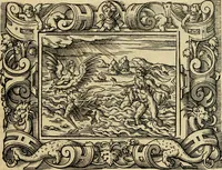 Picture 31 of 181 from Iohan. Posthii Germershemii Tetrasticha in Ovidii Metam. lib. XV. qvibus accesserunt Vergilij Solis figurae elegantiss. & iam primùm in lucem editae = Schoene Figuren auss dem fuertrefflichen Poeten Ouidio, allen Malern, Goldtschmiden, und Bildthauwern, zü nutz unnd gütem mit fleiss gerissen (1563), leaf 50