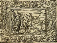 Picture 33 of 181 from Iohan. Posthii Germershemii Tetrasticha in Ovidii Metam. lib. XV. qvibus accesserunt Vergilij Solis figurae elegantiss. & iam primùm in lucem editae = Schoene Figuren auss dem fuertrefflichen Poeten Ouidio, allen Malern, Goldtschmiden, und Bildthauwern, zü nutz unnd gütem mit fleiss gerissen (1563), leaf 52