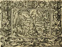 Picture 34 of 181 from Iohan. Posthii Germershemii Tetrasticha in Ovidii Metam. lib. XV. qvibus accesserunt Vergilij Solis figurae elegantiss. & iam primùm in lucem editae = Schoene Figuren auss dem fuertrefflichen Poeten Ouidio, allen Malern, Goldtschmiden, und Bildthauwern, zü nutz unnd gütem mit fleiss gerissen (1563), leaf 53