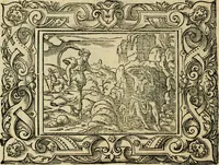 Picture 36 of 181 from Iohan. Posthii Germershemii Tetrasticha in Ovidii Metam. lib. XV. qvibus accesserunt Vergilij Solis figurae elegantiss. & iam primùm in lucem editae = Schoene Figuren auss dem fuertrefflichen Poeten Ouidio, allen Malern, Goldtschmiden, und Bildthauwern, zü nutz unnd gütem mit fleiss gerissen (1563), leaf 55