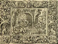 Picture 39 of 181 from Iohan. Posthii Germershemii Tetrasticha in Ovidii Metam. lib. XV. qvibus accesserunt Vergilij Solis figurae elegantiss. & iam primùm in lucem editae = Schoene Figuren auss dem fuertrefflichen Poeten Ouidio, allen Malern, Goldtschmiden, und Bildthauwern, zü nutz unnd gütem mit fleiss gerissen (1563), leaf 58