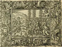 Picture 46 of 181 from Iohan. Posthii Germershemii Tetrasticha in Ovidii Metam. lib. XV. qvibus accesserunt Vergilij Solis figurae elegantiss. & iam primùm in lucem editae = Schoene Figuren auss dem fuertrefflichen Poeten Ouidio, allen Malern, Goldtschmiden, und Bildthauwern, zü nutz unnd gütem mit fleiss gerissen (1563), leaf 65