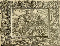 Picture 47 of 181 from Iohan. Posthii Germershemii Tetrasticha in Ovidii Metam. lib. XV. qvibus accesserunt Vergilij Solis figurae elegantiss. & iam primùm in lucem editae = Schoene Figuren auss dem fuertrefflichen Poeten Ouidio, allen Malern, Goldtschmiden, und Bildthauwern, zü nutz unnd gütem mit fleiss gerissen (1563), leaf 66