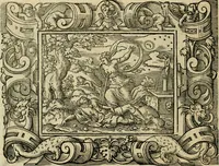 Picture 50 of 181 from Iohan. Posthii Germershemii Tetrasticha in Ovidii Metam. lib. XV. qvibus accesserunt Vergilij Solis figurae elegantiss. & iam primùm in lucem editae = Schoene Figuren auss dem fuertrefflichen Poeten Ouidio, allen Malern, Goldtschmiden, und Bildthauwern, zü nutz unnd gütem mit fleiss gerissen (1563), leaf 69