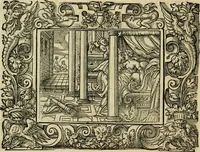 Picture 52 of 181 from Iohan. Posthii Germershemii Tetrasticha in Ovidii Metam. lib. XV. qvibus accesserunt Vergilij Solis figurae elegantiss. & iam primùm in lucem editae = Schoene Figuren auss dem fuertrefflichen Poeten Ouidio, allen Malern, Goldtschmiden, und Bildthauwern, zü nutz unnd gütem mit fleiss gerissen (1563), leaf 71