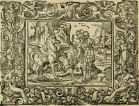 Picture 60 of 181 from Iohan. Posthii Germershemii Tetrasticha in Ovidii Metam. lib. XV. qvibus accesserunt Vergilij Solis figurae elegantiss. & iam primùm in lucem editae = Schoene Figuren auss dem fuertrefflichen Poeten Ouidio, allen Malern, Goldtschmiden, und Bildthauwern, zü nutz unnd gütem mit fleiss gerissen (1563), leaf 79
