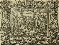 Picture 62 of 181 from Iohan. Posthii Germershemii Tetrasticha in Ovidii Metam. lib. XV. qvibus accesserunt Vergilij Solis figurae elegantiss. & iam primùm in lucem editae = Schoene Figuren auss dem fuertrefflichen Poeten Ouidio, allen Malern, Goldtschmiden, und Bildthauwern, zü nutz unnd gütem mit fleiss gerissen (1563), leaf 81