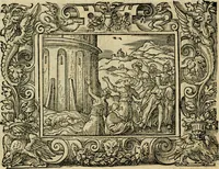 Picture 64 of 181 from Iohan. Posthii Germershemii Tetrasticha in Ovidii Metam. lib. XV. qvibus accesserunt Vergilij Solis figurae elegantiss. & iam primùm in lucem editae = Schoene Figuren auss dem fuertrefflichen Poeten Ouidio, allen Malern, Goldtschmiden, und Bildthauwern, zü nutz unnd gütem mit fleiss gerissen (1563), leaf 83