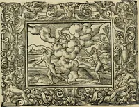 Picture 68 of 181 from Iohan. Posthii Germershemii Tetrasticha in Ovidii Metam. lib. XV. qvibus accesserunt Vergilij Solis figurae elegantiss. & iam primùm in lucem editae = Schoene Figuren auss dem fuertrefflichen Poeten Ouidio, allen Malern, Goldtschmiden, und Bildthauwern, zü nutz unnd gütem mit fleiss gerissen (1563), leaf 87