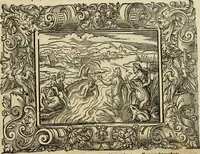 Picture 71 of 181 from Iohan. Posthii Germershemii Tetrasticha in Ovidii Metam. lib. XV. qvibus accesserunt Vergilij Solis figurae elegantiss. & iam primùm in lucem editae = Schoene Figuren auss dem fuertrefflichen Poeten Ouidio, allen Malern, Goldtschmiden, und Bildthauwern, zü nutz unnd gütem mit fleiss gerissen (1563), leaf 90