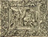 Picture 73 of 181 from Iohan. Posthii Germershemii Tetrasticha in Ovidii Metam. lib. XV. qvibus accesserunt Vergilij Solis figurae elegantiss. & iam primùm in lucem editae = Schoene Figuren auss dem fuertrefflichen Poeten Ouidio, allen Malern, Goldtschmiden, und Bildthauwern, zü nutz unnd gütem mit fleiss gerissen (1563), leaf 92