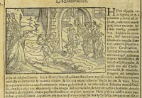 An illustration from Iohan. VVolfii I. C. Lectionum memorabilium et reconditarum centenarii XVI. : Habet hic lector doctorum ecclesiae, vatum, politicorum, philosophorum, historicorum, aliorumq[ue] sapientum & eruditorum pia, grauia, mira, arcana, & stupenda; iucunda simul & vtilia, dicta, scripta, atq[ue] facta; Vaticinia item vota, omina, mysteria, hieroglyphica, miracula, visiones, antiquitates, monumenta, testimonia, exempla virtutu[m], vitiorum, abusuum; typos insuper, picturas, atq[ue] imagines: Sed et ipsius coeli ac naturae horrenda signa, ostenta, monstra, atq[ue] portenta: His interiuncti sunt quoq[ue] omnes sacri prophaniq[ue] ordines: Ex quibus omnibus cum praeteriti status in ecclesia, republica, & communi vita consideratio; tum impendentium euentuum, ac indies magis magisq[ue] ingrauescentium malorum praesagitio: sed & multorum abstrusorum hactenus desideratorum reuelatio ob oculos perspicuè ponitur (1600)