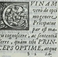 An illustration from Iosephi Bonfadii De civilis administrationis optima forma : disputatio aduersus oppugnantes aristocratiam, praecipue vero Ioannem Bodinum, Guilielmum Barclaium, atq[ue] Iustum Lipsium (1611)