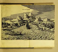 An illustration from Iournael ofte Beschrijvinghe van de wonderlijcke reyse, gedaen door Willem Cornelisz. Schouten van Hoorn, in de jaren 1615. 1616. en 1617. : Hoe hy bezuyden de Straet van Magellanes een nieuwe passagie ofte strate, tot inde groote Zuyd-zee, ontdeckt, ende voort den geheelen aerdt-kloot omgezeylt heeft. Wat eylanden, vreemde volcken en wonderlijcke avontueren hem ontmoet zijn (1648)