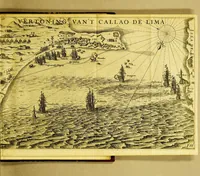 An illustration from Iournael vande Nassausche vloot, : ofte beschryvingh vande voyagie om den gantschen aerdt-kloot, ghedaen met elf schepen: onder't beleyd vanden Admirael Iaques L'Heremite, ende Vice-Admirael Geen Huygen Schapenham, inde jaeren 1623, 1624, 1625, en 1626. . (1626)