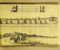 Picture 14 of 15 from Iournalen van drie voyagien, : te weten: 1. Van Mr. Thomas Candish, met drie schepen door de Magallaensche Straet rondom de werelt, inden jare 1586, 1587, en 1588. ... 2. Vande Heer Fransoys Draeck, ende Heer Jan Haukeins, ridderen, naer West-Indien gepretendeert Panama in te nemen ... in den jare 1593. Noch een beschryvinge vande zee vaert der geheeler werelt. Nassausche vloot, 3. ofte beschryvinge vande voyagie om den gantschen aert-kloot, door de Straet Lemaire, onder 't beleydt vanden Admirael Iaques L'Heremite, inde jaren 1623, 1624, 1625, en 1626. : Wy hebben hier achter by ghevoeght en beschrijvinghe vande regeringhe van Peru, door Pedro de Madriga ... met een kort verhael van Chili. Als mede een verhael van Capiteyn Pedro Fernandes de Quir ... aengaende de ontdeckinghe van't onbekent Austrialia . (1643), leaf 115