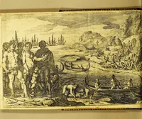 Picture 5 of 15 from Iournalen van drie voyagien, : te weten: 1. Van Mr. Thomas Candish, met drie schepen door de Magallaensche Straet rondom de werelt, inden jare 1586, 1587, en 1588. ... 2. Vande Heer Fransoys Draeck, ende Heer Jan Haukeins, ridderen, naer West-Indien gepretendeert Panama in te nemen ... in den jare 1593. Noch een beschryvinge vande zee vaert der geheeler werelt. Nassausche vloot, 3. ofte beschryvinge vande voyagie om den gantschen aert-kloot, door de Straet Lemaire, onder 't beleydt vanden Admirael Iaques L'Heremite, inde jaren 1623, 1624, 1625, en 1626. : Wy hebben hier achter by ghevoeght en beschrijvinghe vande regeringhe van Peru, door Pedro de Madriga ... met een kort verhael van Chili. Als mede een verhael van Capiteyn Pedro Fernandes de Quir ... aengaende de ontdeckinghe van't onbekent Austrialia . (1643), leaf 56