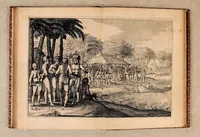 An illustration from Iournal ofte beschryvinghe van de wonderlicke reyse, : ghedaen door Willem Cornelisz Schouten van Hoorn, inde jaren 1615. 1616. en 1617. Hoe hy bezuyden de Strate van Magellanes een nieuwe passagie tot inde groote Zuydzee ontdeckt, en voort den gheheelen aerdkloot omgheseylt, heeft. Wat Eylanden, vreemde volcken en wonderlicke avontueren hem ontmoet zijn (1618)