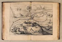 An illustration from Iournal ou description du merveilleux voyage de Guilliaume Schouten, Hollandois natif de Hoorn, : fait es années 1615, 1616 & 1617. Comme (en circumnavigeant le globe terrestre) il a decouvert vers le zud du destroit de Magellan un nouveau passage, jusques à la grand mer de Zud. Ensemble, des avantures admirables qui luy sont advenues en descouvrant de plusieurs isles, & peuples estranges. (1618)