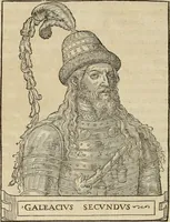 An illustration from Pavli Iovii novocomensis Vitae dvodecim vicecomitvm Mediolani principvm : ex Bibliotheca regia (1549)