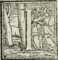 An illustration from I piacevoli et ingeniosi discorsi in piv lettere compresi, e ne la lingua antica uolgari dechiariti. Nei qvali si contengono varii cherebizzi, e fantastiche fantasi philosophiche in varie materie, pur sempre à le uertù accostate (1557)