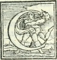 An illustration from I piacevoli et ingeniosi discorsi in piv lettere compresi, e ne la lingua antica uolgari dechiariti. Nei qvali si contengono varii cherebizzi, e fantastiche fantasi philosophiche in varie materie, pur sempre à le uertù accostate (1557)