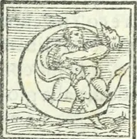 An illustration from I piacevoli et ingeniosi discorsi in piv lettere compresi, e ne la lingua antica uolgari dechiariti. Nei qvali si contengono varii cherebizzi, e fantastiche fantasi philosophiche in varie materie, pur sempre à le uertù accostate (1557)