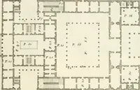 An illustration from I quattro libri dell'architettura di Andrea Palladio : ne quali dopo un breve trattato de' cinque ordini, e di quelli avvertimenti, che sono più necessarj nel fabbricare : si tratta delle case private, delle vie, dei ponti, delle piazze, dei xisti, e dei tempj (1790)