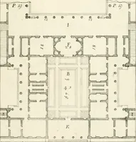 An illustration from I quattro libri dell'architettura di Andrea Palladio : ne quali dopo un breve trattato de' cinque ordini, e di quelli avvertimenti, che sono più necessarj nel fabbricare : si tratta delle case private, delle vie, dei ponti, delle piazze, dei xisti, e dei tempj (1790)