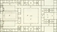 An illustration from I quattro libri dell'architettura di Andrea Palladio : ne quali dopo un breve trattato de' cinque ordini, e di quelli avvertimenti, che sono più necessarj nel fabbricare : si tratta delle case private, delle vie, dei ponti, delle piazze, dei xisti, e dei tempj (1790)