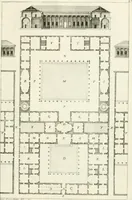 An illustration from I quattro libri dell'architettura di Andrea Palladio : ne quali dopo un breve trattato de' cinque ordini, e di quelli avvertimenti, che sono più necessarj nel fabbricare : si tratta delle case private, delle vie, dei ponti, delle piazze, dei xisti, e dei tempj (1790)