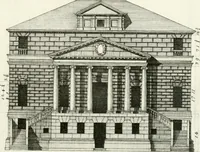 An illustration from I quattro libri dell'architettura di Andrea Palladio : ne quali dopo un breve trattato de' cinque ordini, e di quelli avvertimenti, che sono più necessarj nel fabbricare : si tratta delle case private, delle vie, dei ponti, delle piazze, dei xisti, e dei tempj (1790)