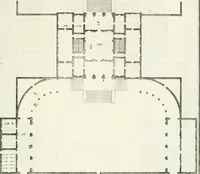 An illustration from I quattro libri dell'architettura di Andrea Palladio : ne quali dopo un breve trattato de' cinque ordini, e di quelli avvertimenti, che sono più necessarj nel fabbricare : si tratta delle case private, delle vie, dei ponti, delle piazze, dei xisti, e dei tempj (1790)