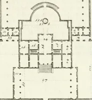 An illustration from I quattro libri dell'architettura di Andrea Palladio : ne quali dopo un breve trattato de' cinque ordini, e di quelli avvertimenti, che sono più necessarj nel fabbricare : si tratta delle case private, delle vie, dei ponti, delle piazze, dei xisti, e dei tempj (1790)