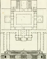 An illustration from I quattro libri dell'architettura di Andrea Palladio : ne quali dopo un breve trattato de' cinque ordini, e di quelli avvertimenti, che sono più necessarj nel fabbricare : si tratta delle case private, delle vie, dei ponti, delle piazze, dei xisti, e dei tempj (1790)